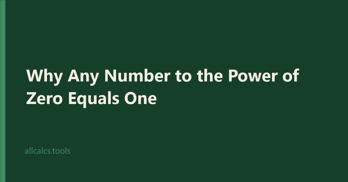 Why Any Number to the Power of Zero Equals One