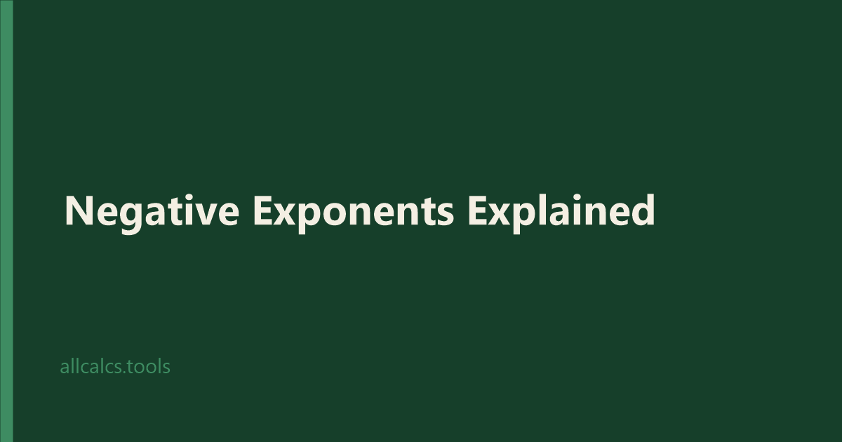 Negative Exponents Explained