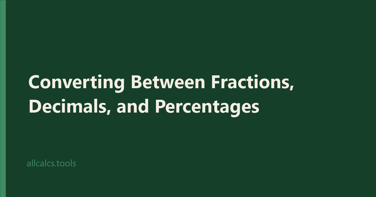 Converting Between Fractions, Decimals, and Percentages