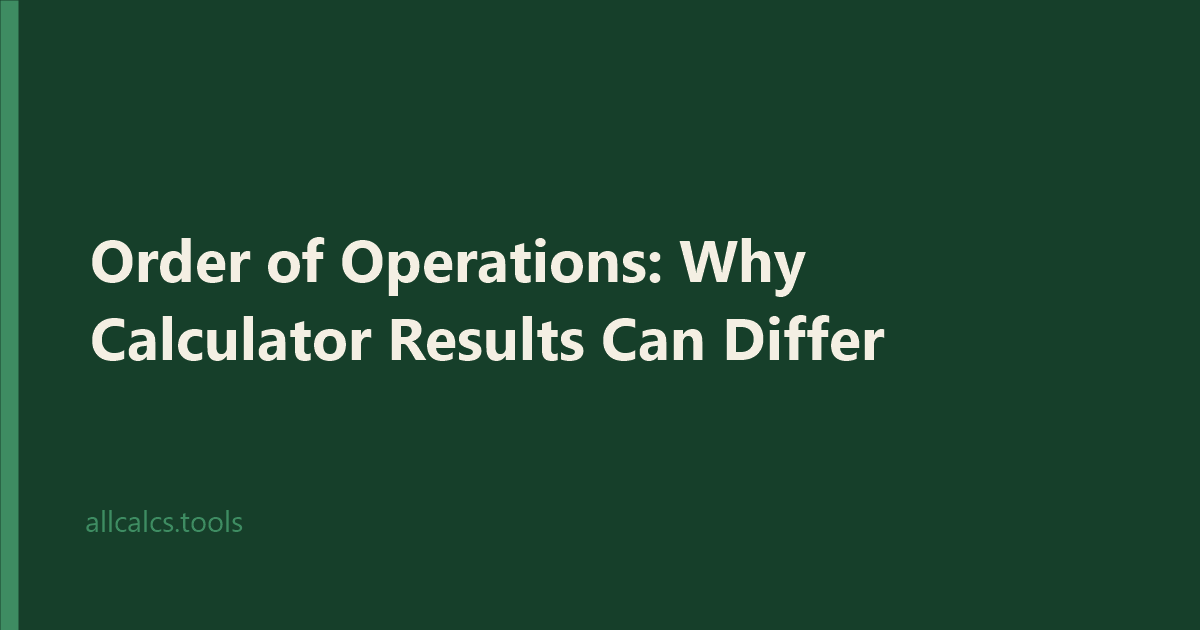 Order of Operations: Why Calculator Results Can Differ