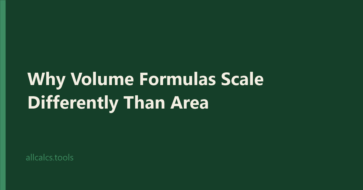 Why Volume Formulas Scale Differently Than Area